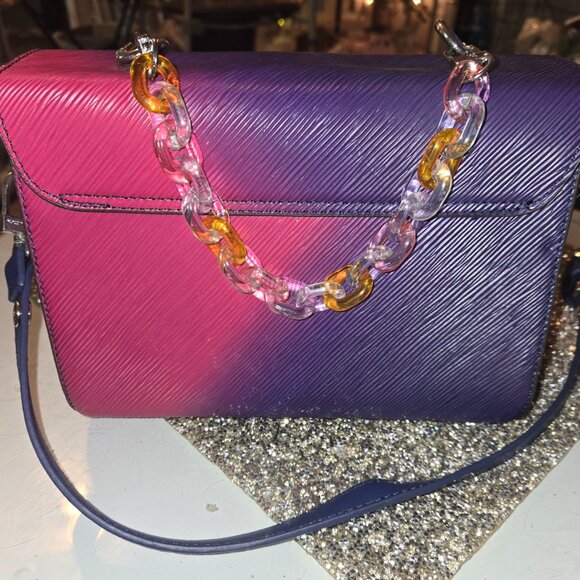 Louis Vuitton Pink Purple & Blue Gradient Epi Leather PM Twist Shoulder Bag. - Picture 7 of 7